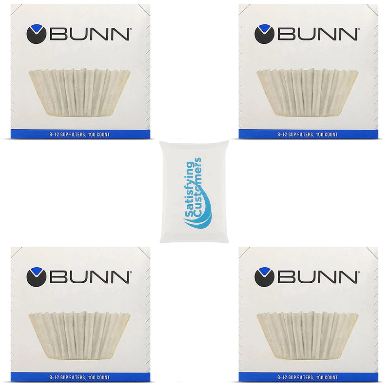 [Australia] - BUN Coffee Filter – 4 PK - 100 PCS per Pack – Taller – Flat Bottom Liner – Quality Paper for Most Coffee Makers – Aromatic Brew – with Satisfying Customers Travel Tissue Pack (4PK) 
