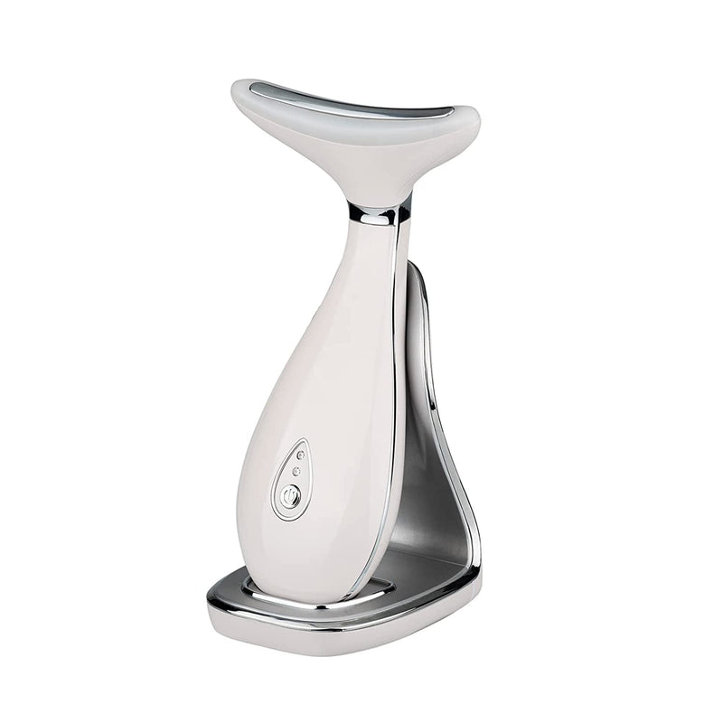 [Australia] - VRAIKO Lily Neck Face Massager, Face Sculpting Tool, Skin Rejuvenation Device with Thermal, Triple Action LED and Vibration, for Anti-Aging, Lifting and Tightening Sagging Skin (Pearl White) Pearl White 
