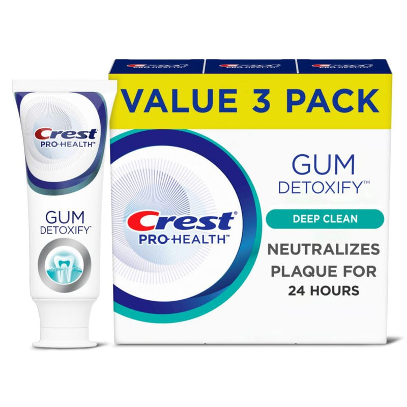 [Australia] - Crest Pro-Health Gum Detoxify Toothpaste, Deep Clean, 3.7 oz, Pack of 3 Fresh 3.7 Ounce (Pack of 3) 