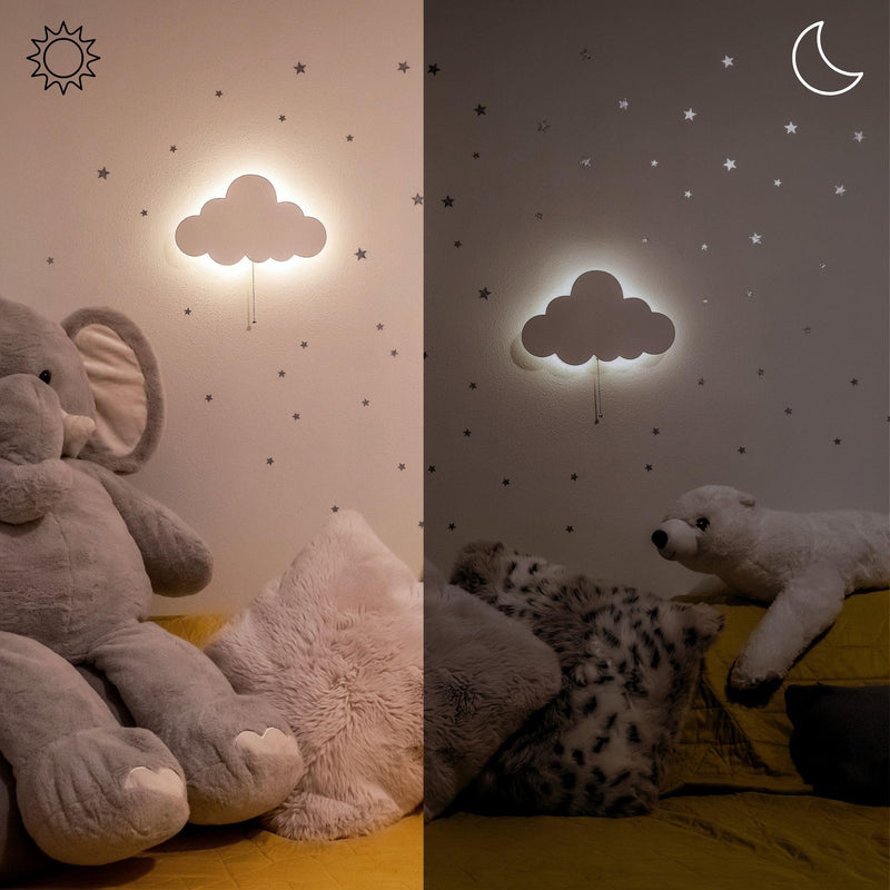 [Australia] - Cloud Light - Floating Cloud Wall Lamp For Nursery | Cute Floating Cloud Lamp For Kids Bedroom | Battery-operated Hanging Cloud Night Lights | Cloud Lights For Bedroom | Cloud Lamp For Baby Nursery 