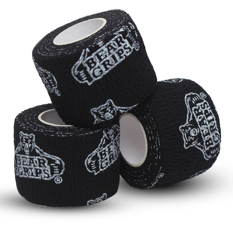 Bear Grips Weightlifting Tape | Thumb Tape, Athletic Wrist Tape, Finger Tape | Weight Lifting Tape, Sport Tape, 3-Pack | Tactical Tape, Stretchy Hand Tape, Gym Tape, WOD Tape, Hook Grip Tape, Workout BG Black