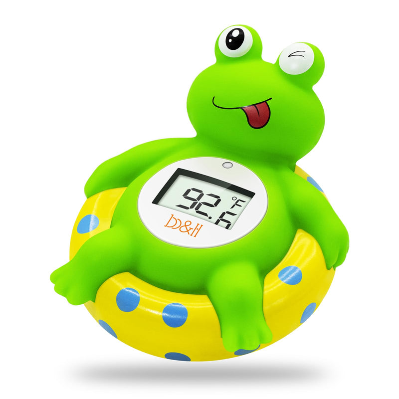 [Australia] - b&h Baby Bath Thermometer & Room Thermometer – Easy to Read Display | BPA-Free| Fahrenheit or Celsius | Digital Water Thermometer Floating Bathing Toy Shower Gift for Infant Newborn Green 