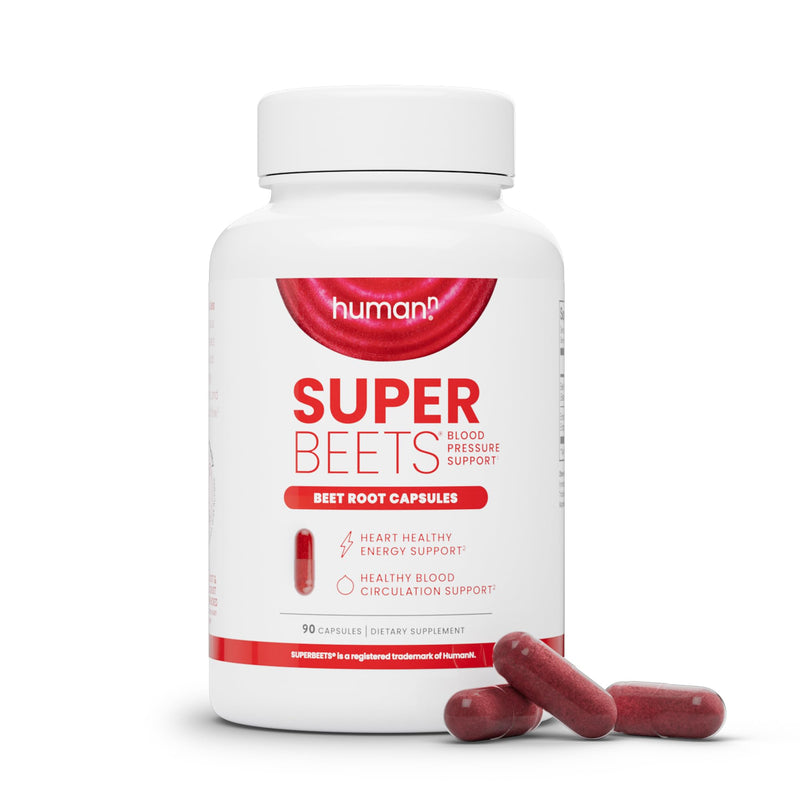 [Australia] - humanN SuperBeets Beet Root Capsules Quick Release 1000mg - Supports Nitric Oxide Production, Blood Pressure – Clinically Studied Antioxidants 90 Count Non-GMO Powder 