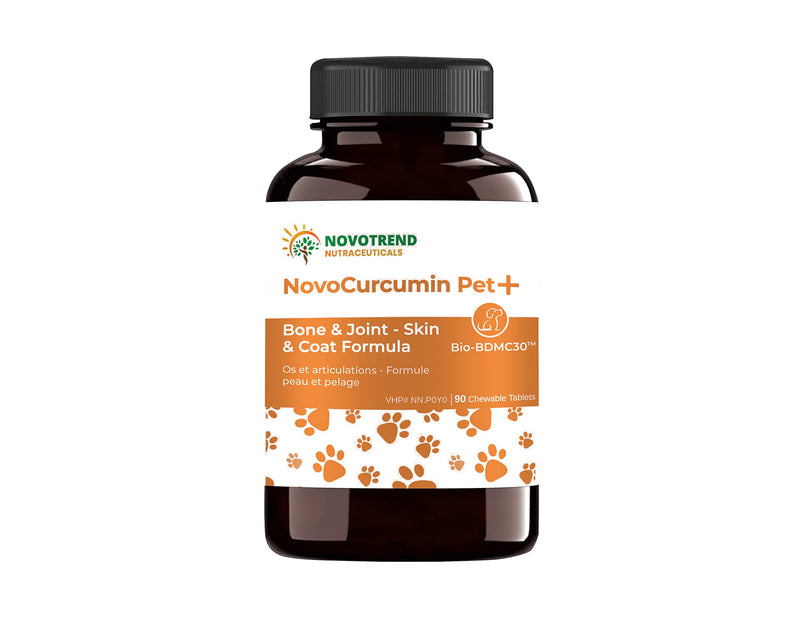NovoCurcumin Pet+ BioBDMC30 Bone & Joint - Skin & Coat Formula - 90 Chewable Tablets - PawsPlanet Australia