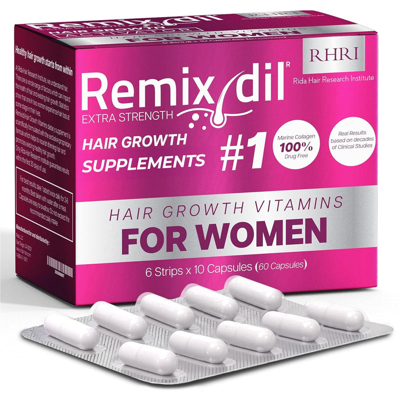 Hair Growth Vitamins Hair Growth Supplements For Women for Thinning Hair | Hair Growth Supplements , Supports Thickness And Strength, Reduces Breakage And Thinning, Healthy Scalp Function 60 Capsules