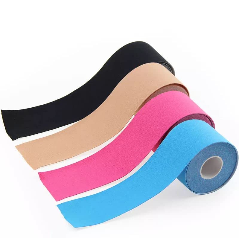 [Australia] - 6 Pack of Waterproof Latex Free Kinesiology Recovery Tape 2 in x 16 ft Uncut Per Roll (Black) Black 