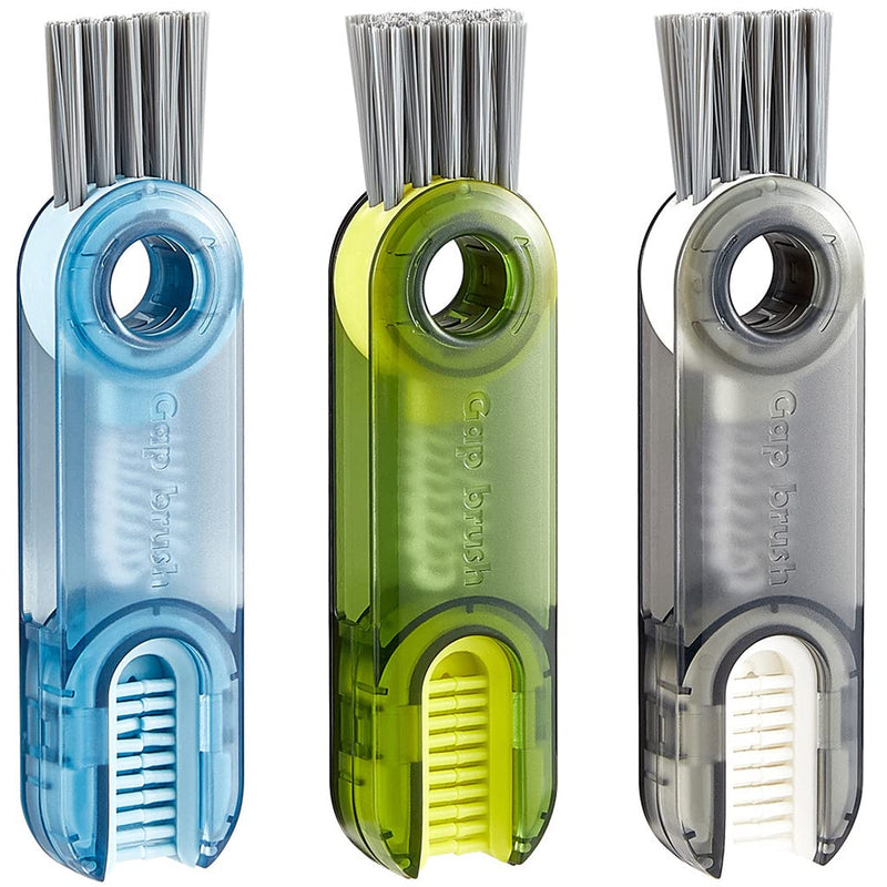 [Australia] - 3 in 1 Tiny Cleaning Brush, 3 Pack Cup Lid Cleaner Brushes Set Mini Multi-Functional Crevice Cleaning Brush for Cleaning Baby Bottles, Narrow Neck Bottle, Sport Water Bottle, Tumbler, Glass Vase 