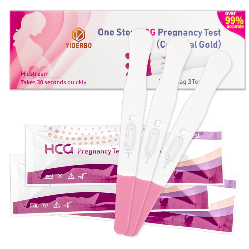 [Australia] - Pregnancy-Test Sticks-HCG Pink-Clear Early-Detection 3Count in 30 Seconds Individually Wrapped White-pink 
