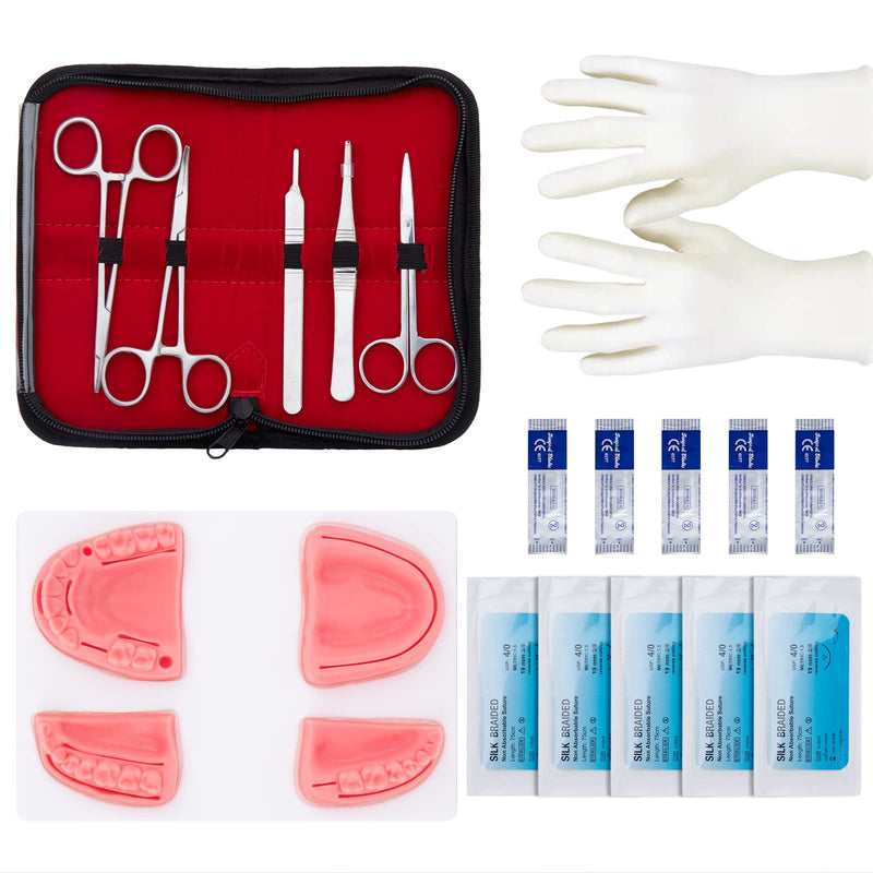 [Australia] - Dental Practice Kit - 25 Pcs Set Oral Practice Kit Include 4 Soft Silicone Oral Pad Training Kit for Dentist Assistant Training & Student Practice 