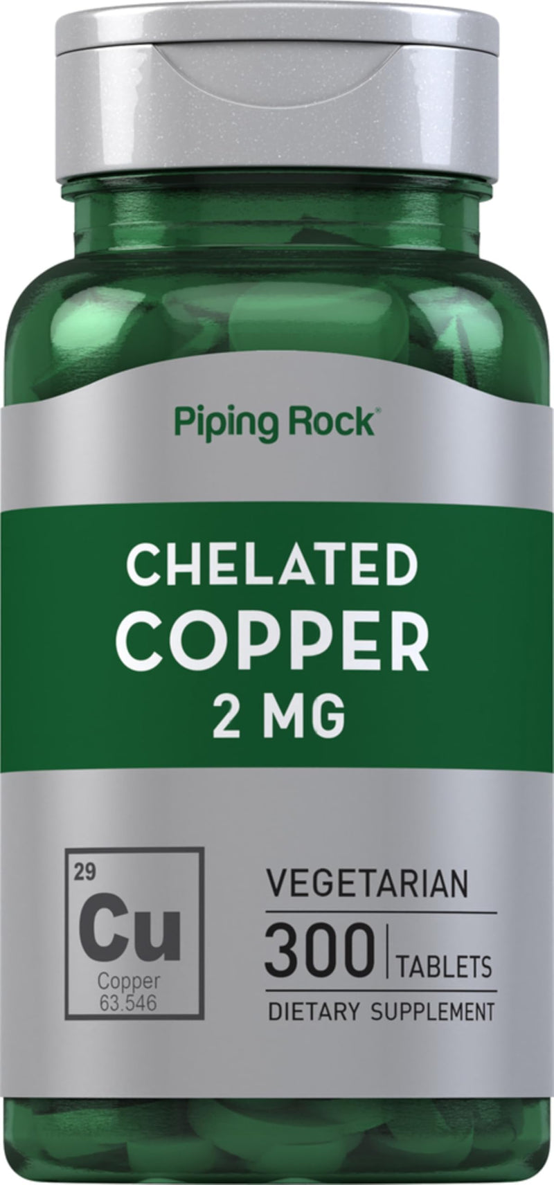 [Australia] - Piping Rock Chelated Copper 2 mg Supplement | 300 Tablets | Vegetarian, Non-GMO, Gluten Free 300 Count (Pack of 1) 
