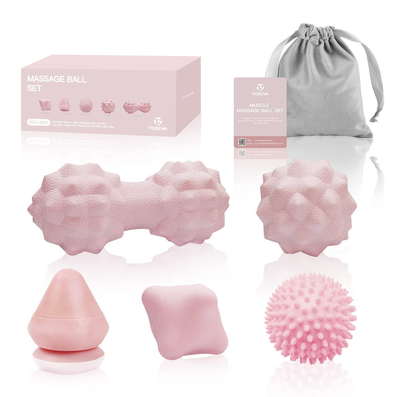[Australia] - Massage Ball Set for Myofascial Trigger Point Release & Deep Tissue Massage, Firm/Soft Mountable Self/Peanut/Spiky/Hand Exercise Ball 