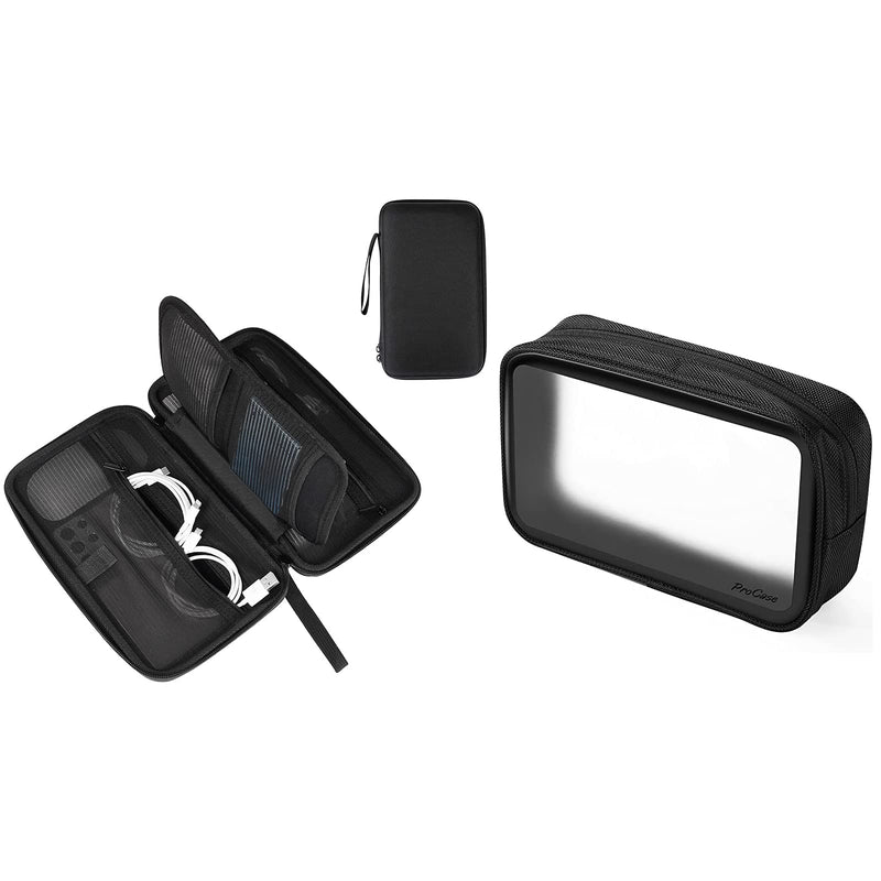 ProCase Tech Organizer Travel Case Bundle with Travel Toiletry Pouch