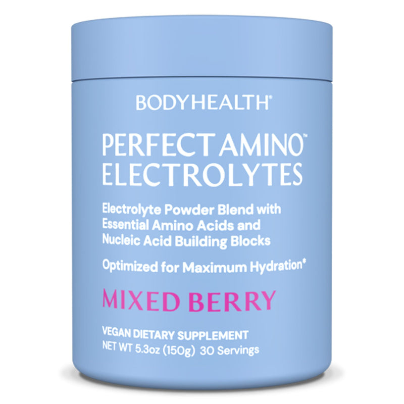 [Australia] - BodyHealth PerfectAmino Electrolytes Powder No Sugar, Keto Sugar Free Fasting Electrolytes Drink Mix, Hydration Powder with Trace Minerals - Mixed Berry - 30 Servings 5.3 Ounce (Pack of 1) 