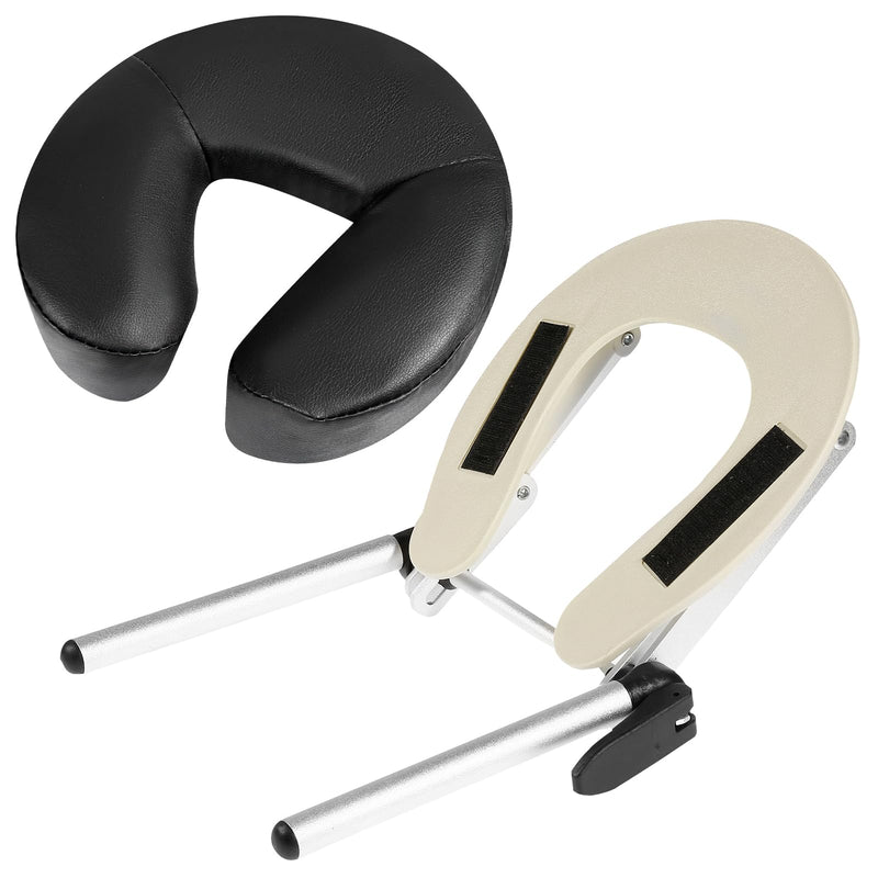 [Australia] - VARIPOWDER Adjustable Massage Table Face Cradle with Pillow Cushion Massage Table Bed Chair Headrest ＆ Face Pillow Massage Platform Head Rest Cushion Cradle for Salon Home Mattress Top Massage Kit Silver 