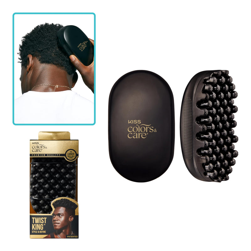KISS Colors & Care Twist King - Premium Twist Tool, Long-Lasting Durable, 2X Longevity, Defines Twists, Professional Quality, Quick & Easy Styling, Washable, Black, 0.53 pounds (KTWS04)