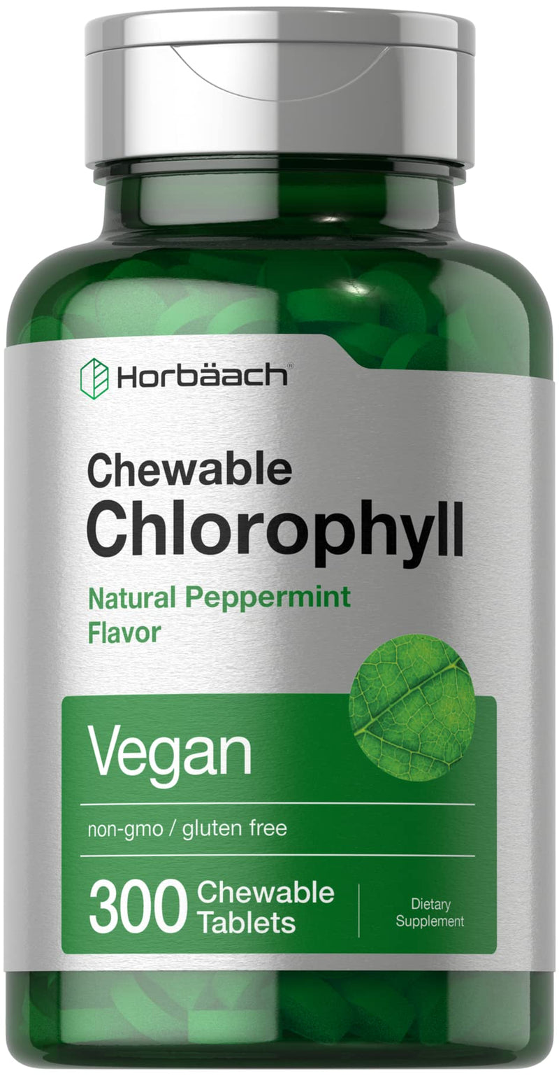 [Australia] - Horb√§ach Chlorophyll Pills | 300 Chewable Tablets | Natural Peppermint Flavor | Vegan, Non-GMO & Gluten Free Supplement 