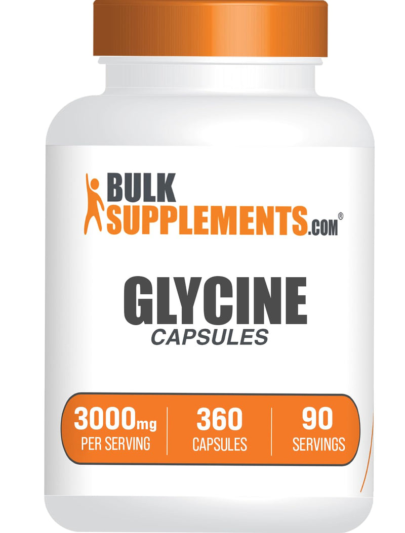 [Australia] - BulkSupplements.com Glycine Capsules - Glycine Supplements, Amino Acid Supplement - Gluten Free, 4 Capsules per Serving, 360 Count (Pack of 1) 