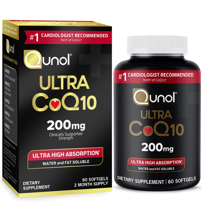 [Australia] - Qunol CoQ10 200mg Softgels, Ultra CoQ10 - Ultra High Absorption Coenzyme Q10 Supplements - Antioxidant Supplement for Vascular and Heart Health & Energy Production - 2 Month Supply - 60 Count 60 Count (Pack of 1) 