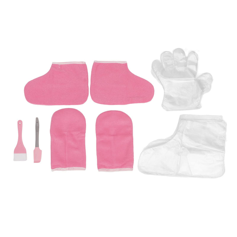 [Australia] - Wax Hand Foot Liners, Spa Care Gloves Socks Set Paraffin Bat Kit Paraffin Flannel Keep Warm Gloves Wax Mitts Foot Liners Wax Brush Wax Shovel for Skin Care 