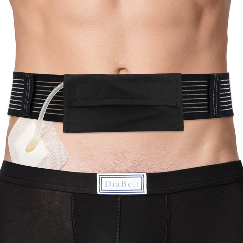 [Australia] - Breathable PD Belt Peritoneal Dialysis Catheter Holder G Tube Pouch for Gastrostomy Gtube Peg Feeding Tube Supplies Adults Women Men Black Small Small (Pack of 1) 