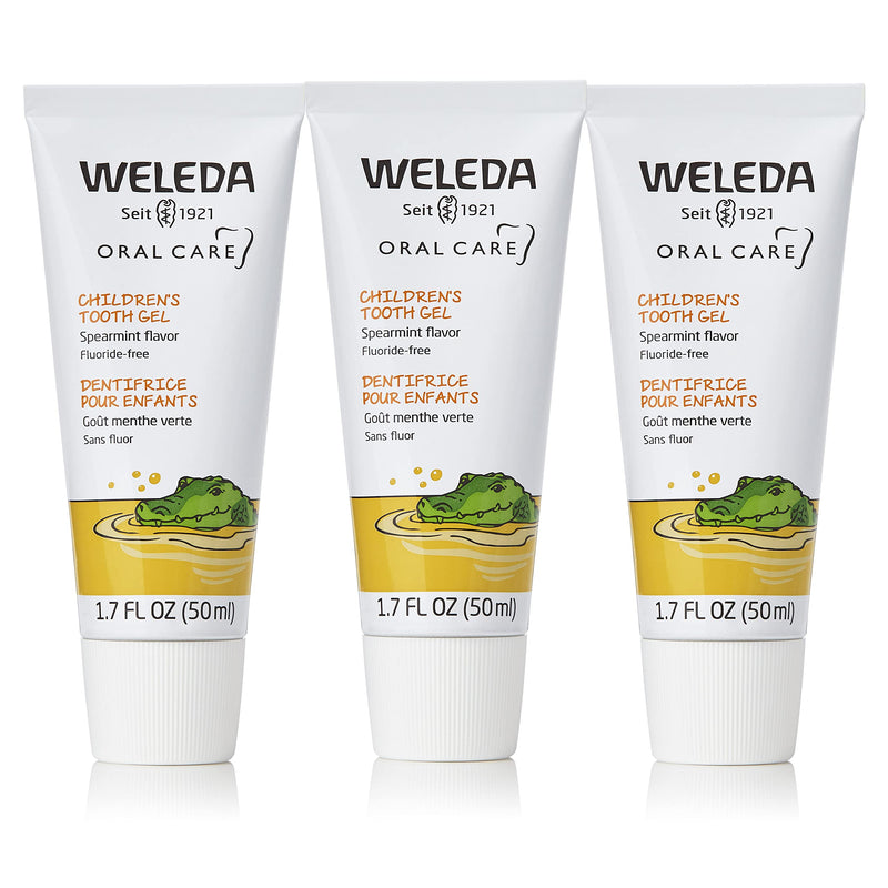 Weleda Oral Care Children's Tooth Gel, 1.7 Fluid Ounce (Pack of 3), Fluoride Free, Spearmint Flavor, Plant Rich Toothpaste with Calendula, Silica and Fennel 1.7 Fl Oz (Pack of 3)