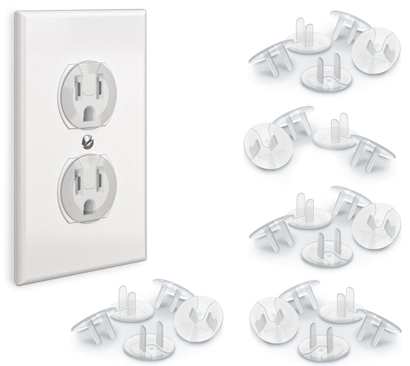 [Australia] - 24 Pack Outlet Covers Baby Proofing, Provide Shock Prevention and Easy Installation, Safe and Secure Plastic Plug Covers for Power Sockets (24 Outlet Covers) 24 Outlet Covers 