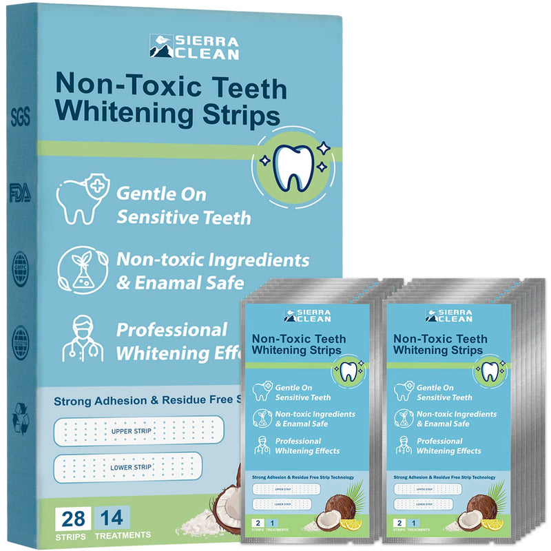 [Australia] - Teeth Whitening Strips for Sensitive Teeth 14 Treatments, Enamel Safe Strips, Dentist Recommended 30 Minutes Fast Results, Teeth Whitener for Coffee Tea Smoking other Stains - 28 Strips 