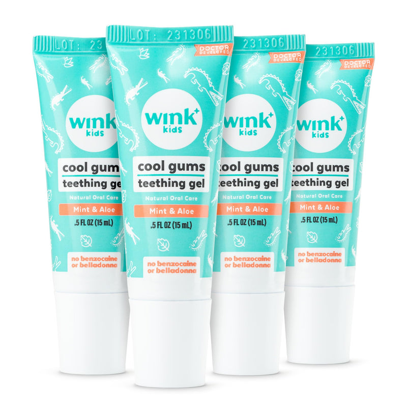 [Australia] - Wink Well - Baby Teething Relief for Infants and Kids, Cooling, Soothing Natural Gel for Sore Gums and Other Teething Discomfort (4 Pack, 15 ml Each) 