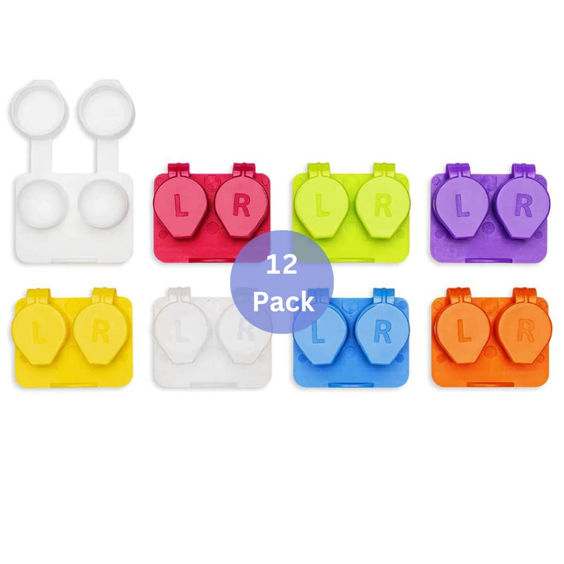 [Australia] - Deep Well Flip-top Assorted Contact Lens Cases (12) 12 