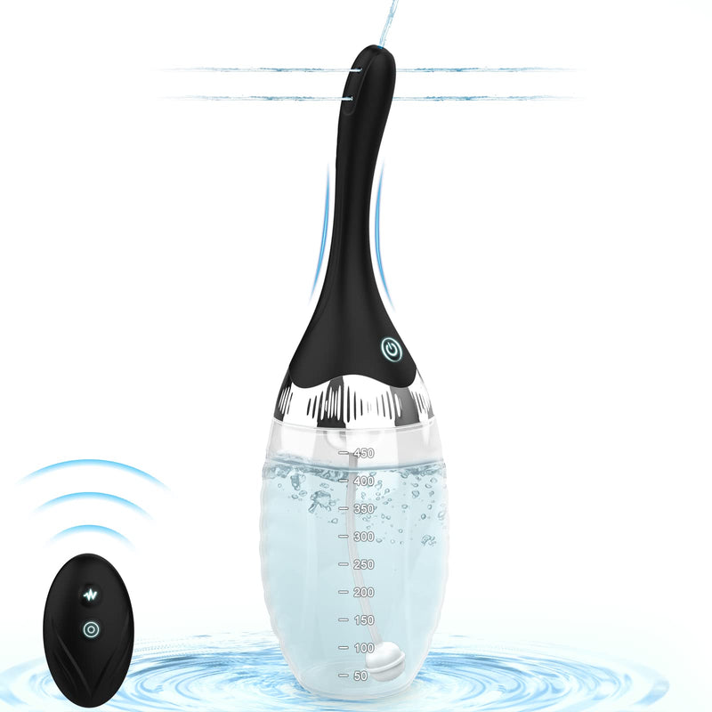 [Australia] - Automatic Electric Enema Bulb with 3 Speeds, Silicone Enema Anal Douche Cleaner for Men Women Colon Cleansing, Remote Control Reusable Enema Kit Cleaner Anti-Backflow Douche for Easy Cleaning 15oz 