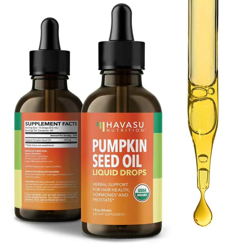 [Australia] - Pumpkin Seed Oil - USDA Organic - Cold Pressed for Hair, Prostate, and Hormone Support - 2 Month Supply - Liquid Drops for Men and Women - Vegan, Non-GMO, and Gluten Free - Unflavored, 1 Fl Oz 