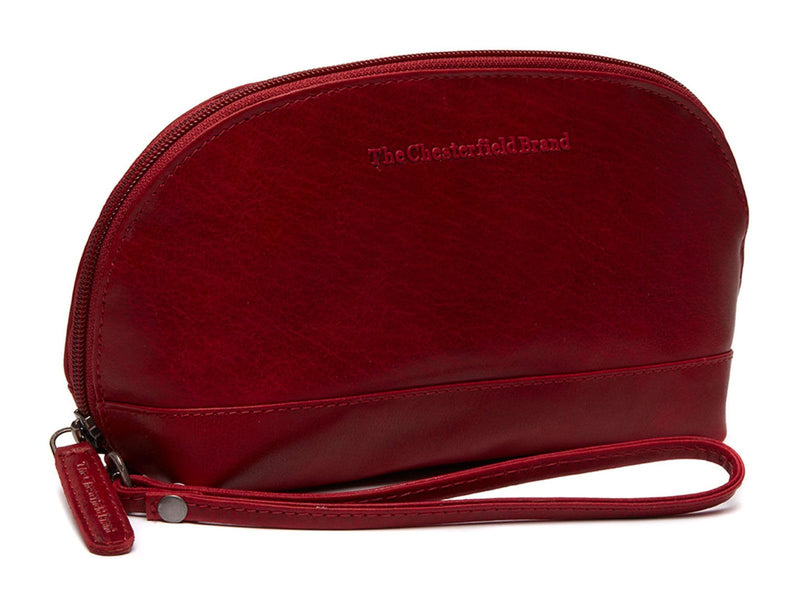 Chesterfield Brand Toiletry Bag TORINO | Made Of Leather | Large Cosmetics Case For Men And Women For Travel (Red)
