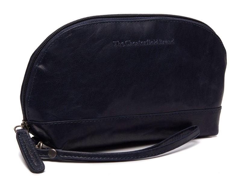 Chesterfield Brand Toiletry Bag TORINO | Made Of Leather | Large Cosmetics Case For Men And Women For Travel (Navy)