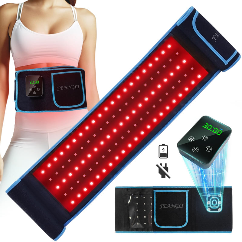[Australia] - Red Light Therapy, Cordless Red Infrared Light Therapy Belt Rechargeable Wireless for Body Waist Back Knee Joints Pain Relief, Reduce Inflammation, Faster Healing, Ideal Gift (Upgrade) 45*4.9in 
