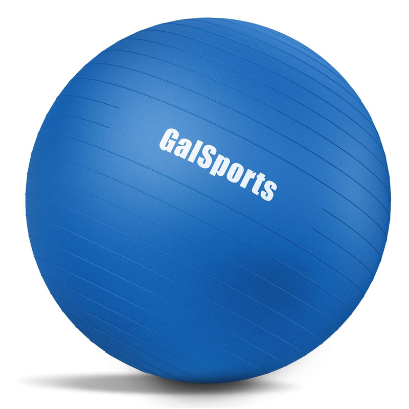 [Australia] - GalSports Anti-Burst Slip Resistant Stability Ball - Swiss Ball for Home Gym & Physical Therapy Blue M(22ines/55cm/No Pump) 