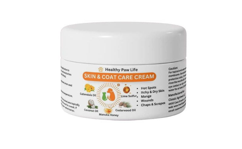 Skin and Coat Care Ointment for Pets - Itchy or Dry Skin, Wounds, Hot Spots – Calendula Oil, Manuka Honey, Lime Sulfur, Cedarwood Oil, Coconut Oil – Dogs, Cats, Puppies, Kittens - PawsPlanet Australia