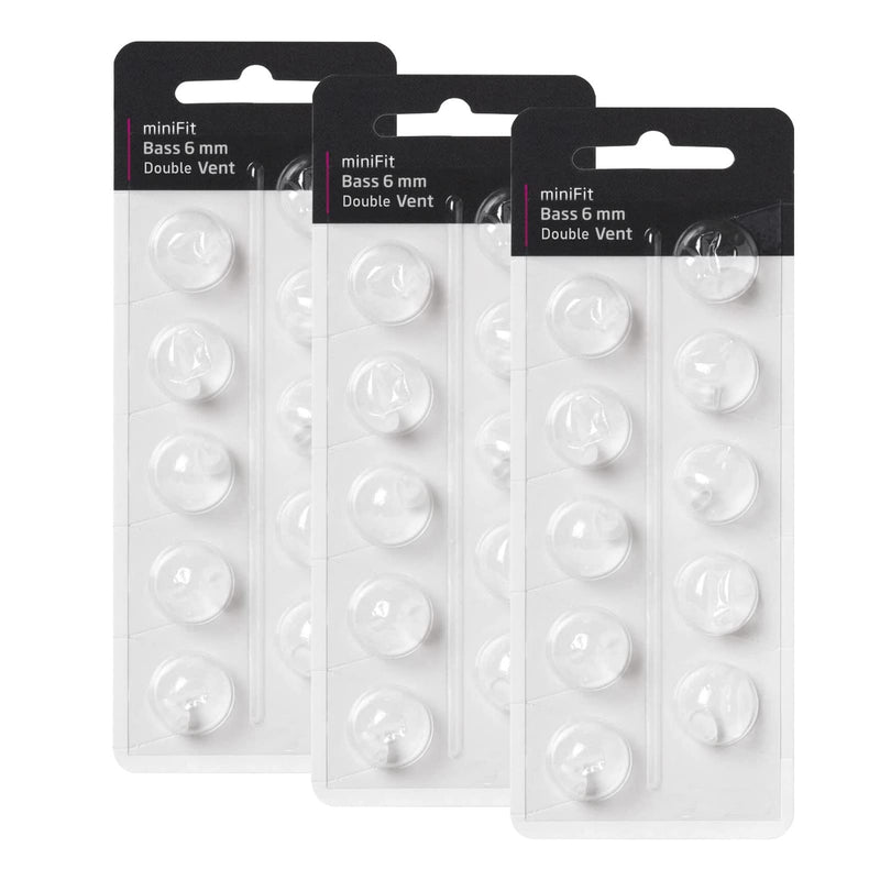 [Australia] - Hearing Aid Domes for Oticon MiniFit Double Vent Bass Domes: 3 Packs (6mm), Universal Domes for Oticon Hearing Aid Supplies 