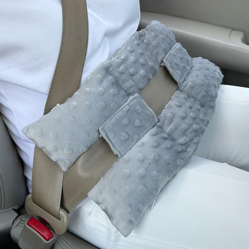 [Australia] - Ostomy Seat Belt Pillow Stoma Seatbelt Protector Ostomy Bag Cover Ileostomy Ostomy Supplies Urostomy Belt Pillow for Peritoneal Dialysis PD Catheter Women Men Minky Dot Gray 