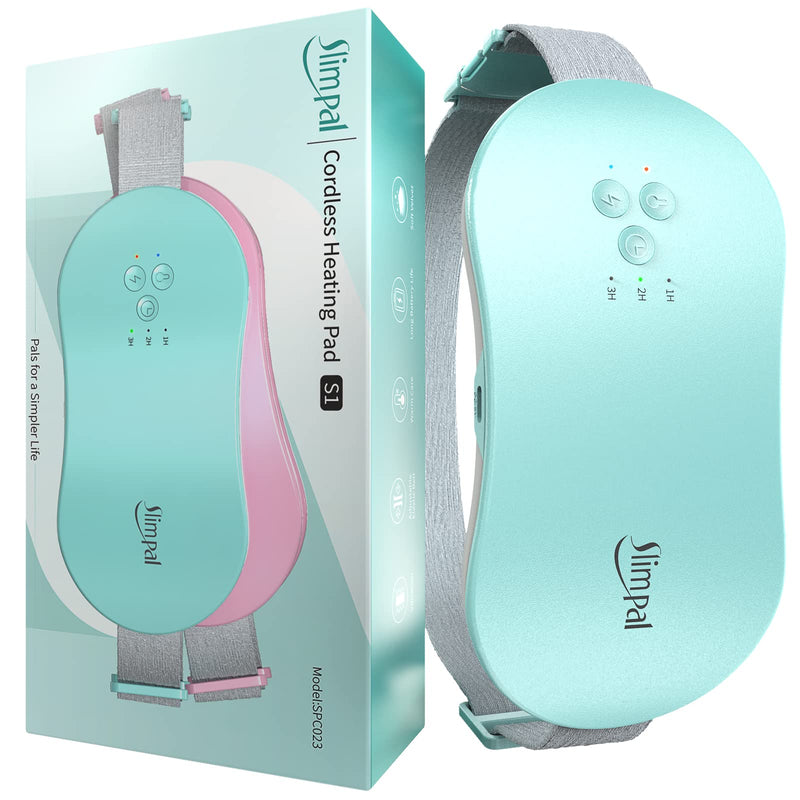 [Australia] - Slimpal Period Heating Pad for Cramps, FSA HSA Eligible Approved, Portable Heat Pad for Menstrual Cramp Relief, Electric Cordless Heating Belt, 3 Timer Auto Off Setting, Gifts for Women Girl, Aqua SPC023 