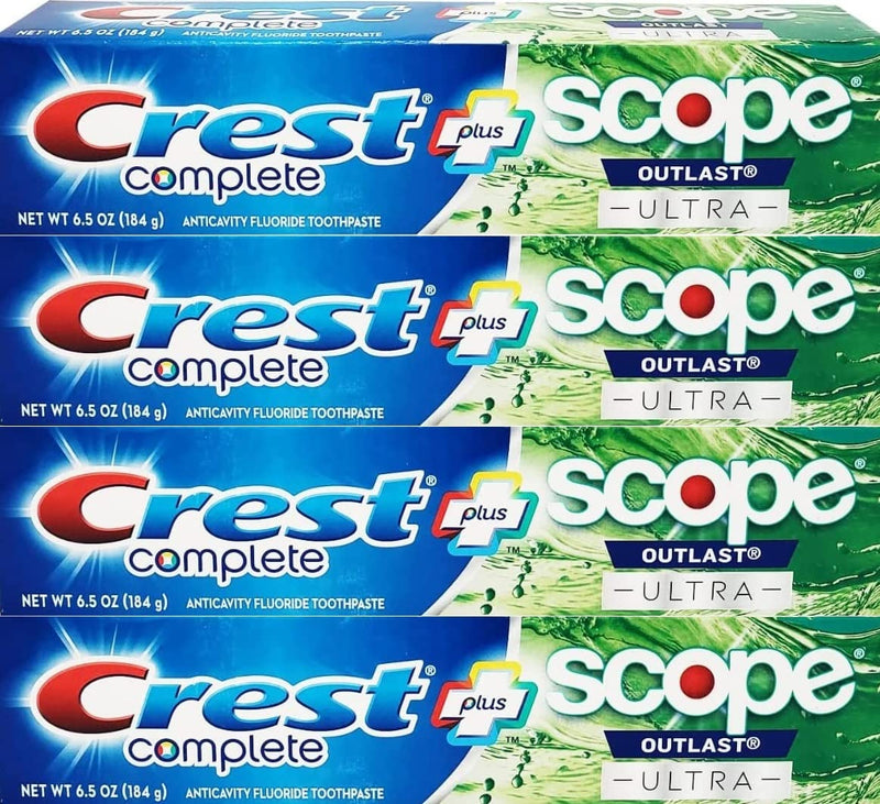 [Australia] - Crest Complete Whitening Plus Scope Outlast Ultra Toothpaste 6.5 oz (184g) - Pack of 4 