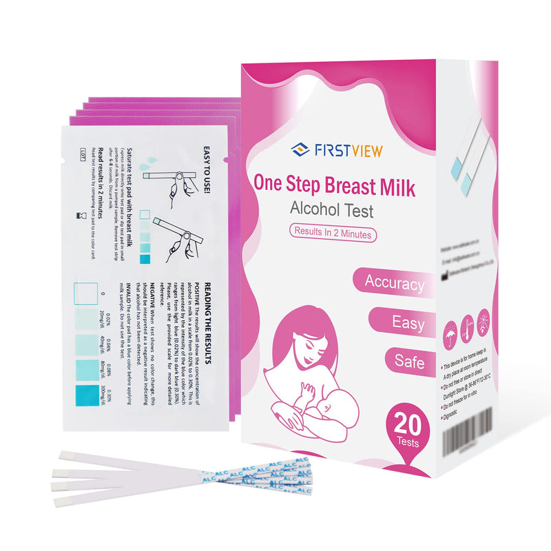 [Australia] - 20 Pack of FIRSTVIEW Breastmilk Test Strips, 2-min Quick & Accurate Detection for in Breast Milk Test Strips for Breastfeeding Moms at Home 20 Pcs 