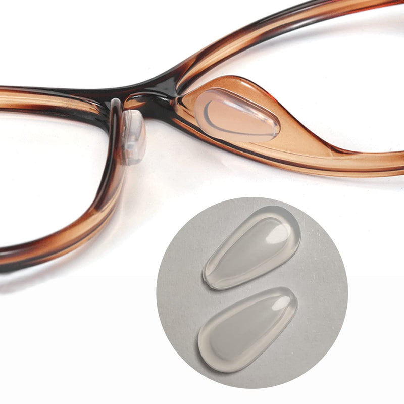 [Australia] - Eyeglass Nose Pads, Soft Silicone Adhesive Nose Pads for Glasses, 3.2mm Heighten Anti-Slip Air Chamber Glasses Nose Pad for Full Plastic Frames, 12 Pairs (Clear) 3.2mm Clear 