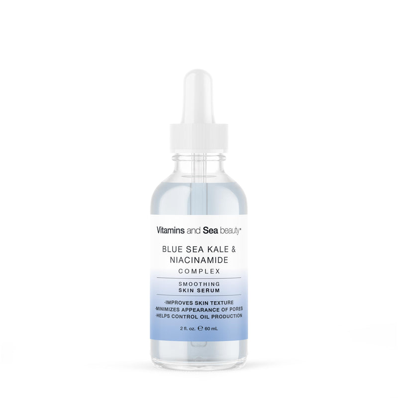 Vitamins and Sea Beauty Blue Sea Kale and Niacinamide Serum for Face, Anti-Aging Firming, Smoothing Face Serum for Minimizing Pores, Oil Control, 2 Fl Oz