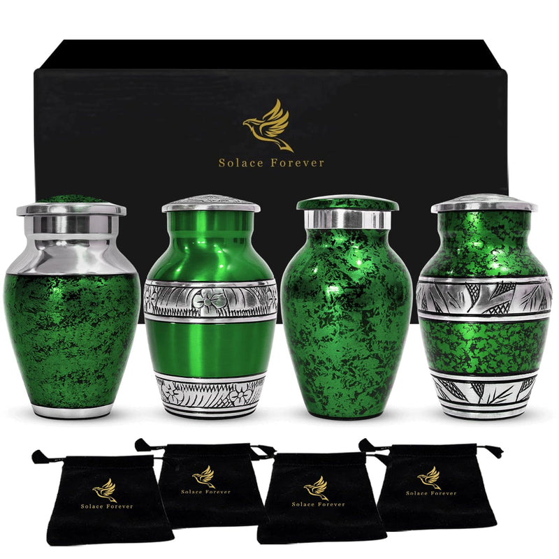 [Australia] - Graceful Small Urns for Human Ashes Keepsake ‚Äì Elegant Cremation Urn ‚Äì Tiny Urn Keepsakes for Women ‚Äì Mini Urns for Ashes for Cherished Memories (Green, Small) Set of 1 Green 