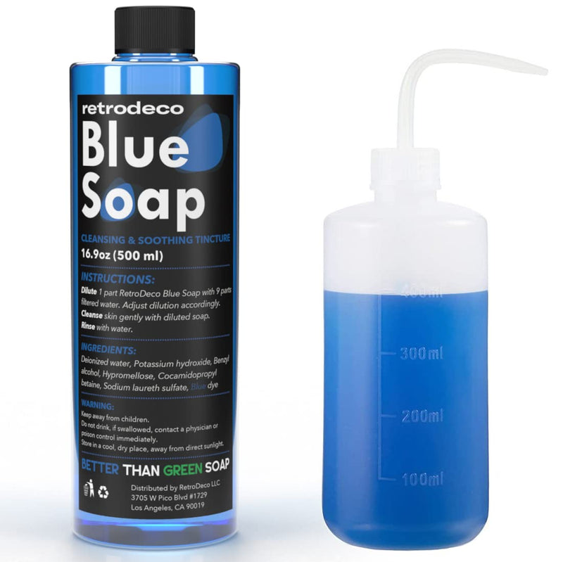 [Australia] - Ultra Concentrated 16.9oz Tincture of Blue Tattoo Soap USP: Makes 1.3 Gallons of Blue Soap with XL 16.9oz Squeeze Bottle For Skin and Piercings, Better Than Green Soap 16.9 Fl Oz (Pack of 1) 