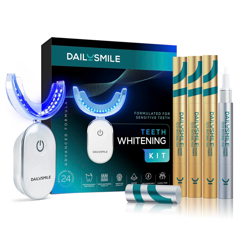 [Australia] - Teeth Whitening Kit with LED - Formulated for Sensitive Teeth, Hands-Free, Waterproof LED Light and 4 Gel Pens, Instant Results 1 Count (Pack of 1) Teeth Whitening Kit With Led Light 