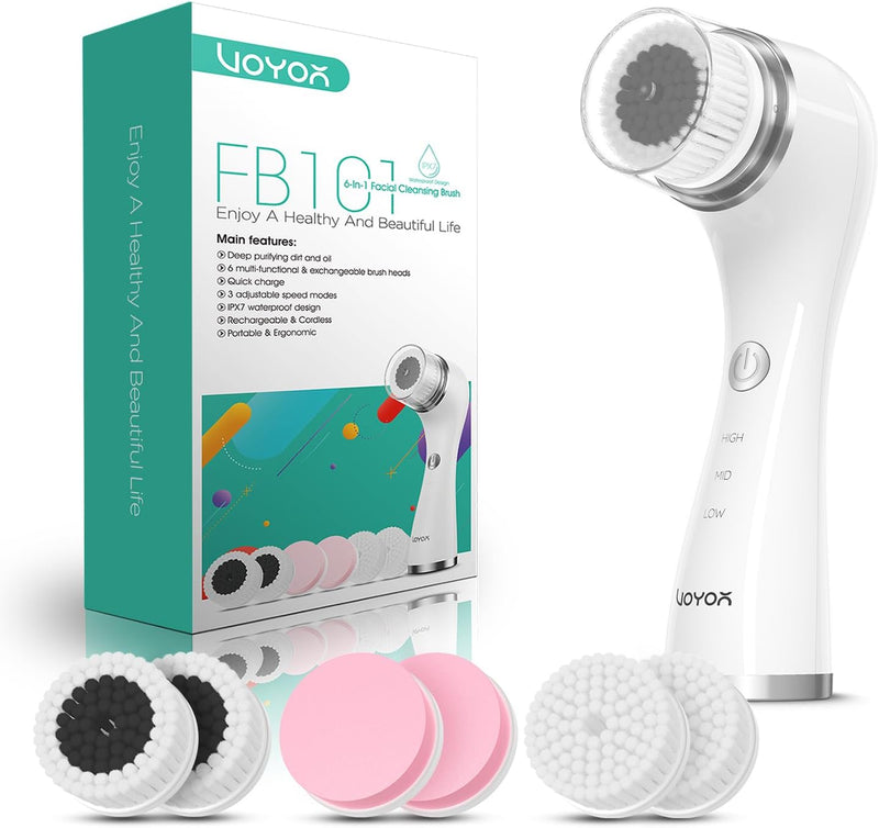 [Australia] - Sonic Facial Cleansing Brush for Deep and Through Facial Cleansing, Waterproof Face Scrubber and Ultimate Blackhead Remover for Daily Skin Care, Rechargeable and Gentle Face Exfoliator 