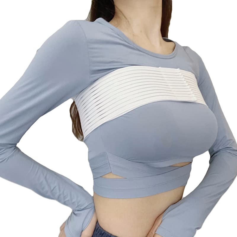 [Australia] - Breast Support Band, Post Surgery Breast Implant Stabilizer and Chest Compression Support Band, Adjustable Extra Sports Bra Strap, Breast Augmentation and Reduction Strap Bandage for Women (White) White 