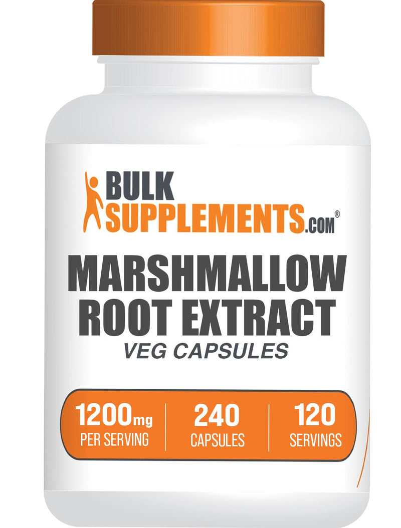 [Australia] - BulkSupplements.com Marshmallow Root Extract Capsules - Herbal Supplement, Marhmallow Root 1200mg - Gluten Free, 2 Capsules per Serving, 240 Count (Pack of 1) 