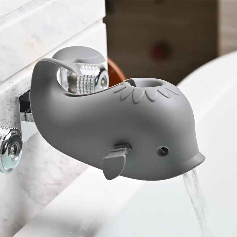 [Australia] - Faucet Cover Bathtub Baby Tub - Bath Spout Cover Baby Bathtub, Faucet Cover Baby Bathtub Silicone Whale for Kids, Toddler, Infant Grey 